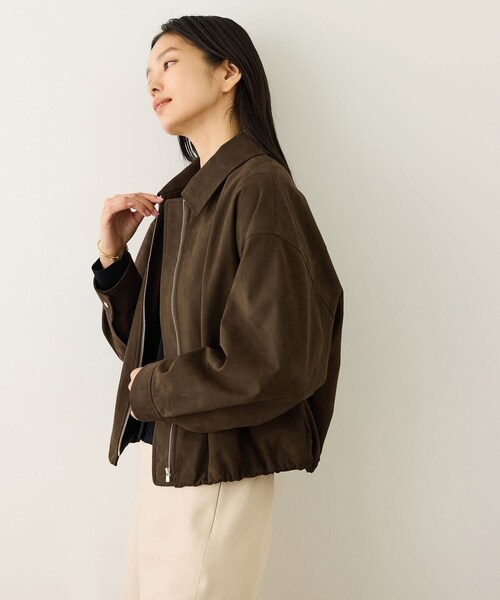ROPE'（ロペ）の「スエードライクブルゾン（ブルゾン・レディース・ダークブラウン・F）」の8枚目の写真