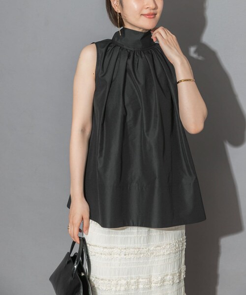 URBAN RESEARCH ROSSO（アーバンリサーチロッソ）の「ウエストマークハイネックシャツブラウス（シャツ/ブラウス・レディース・OFF WHITE/BLACK・Free）」の18枚目の写真