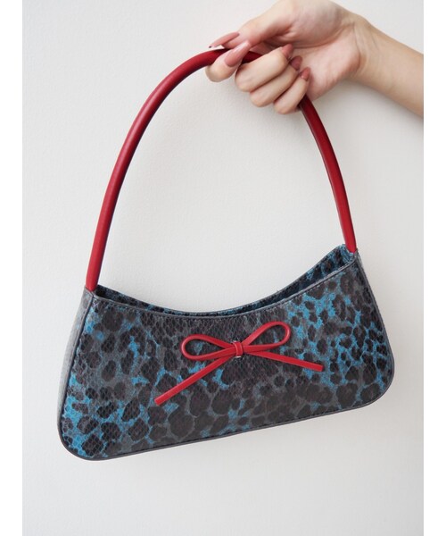 EVRIS（エヴリス）の「リボンモチーフバイカラーハンドBAG（ハンドバッグ・レディース・ブルー/ブラウン・F）」の9枚目の写真