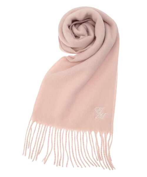 EATME（イートミー）の「E/Mロゴ刺しゅうマフラー（マフラー・レディース・ホワイト/ブラック/ピンク・F）」の3枚目の写真