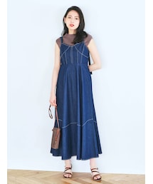 dazzlin | ストラップベルトステッチジャンスカ(ワンピース)