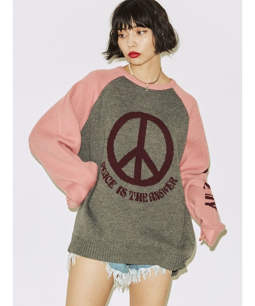 jouetie（ジュエティ）の「ジャカードラグランニット（ニット/セーター・レディース・アイボリー/カーキ/グレー・M）」の7枚目の写真