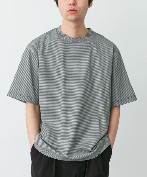 URBAN RESEARCH DOORS(アーバンリサーチドアーズ)の「STILL BY HAND STRIPED T-SHIRTS(Tシャツ/カットソー・メンズ・BEG×WHT/GRY×BLK/BLK×WHT・46/48/50)」の14枚目の写真