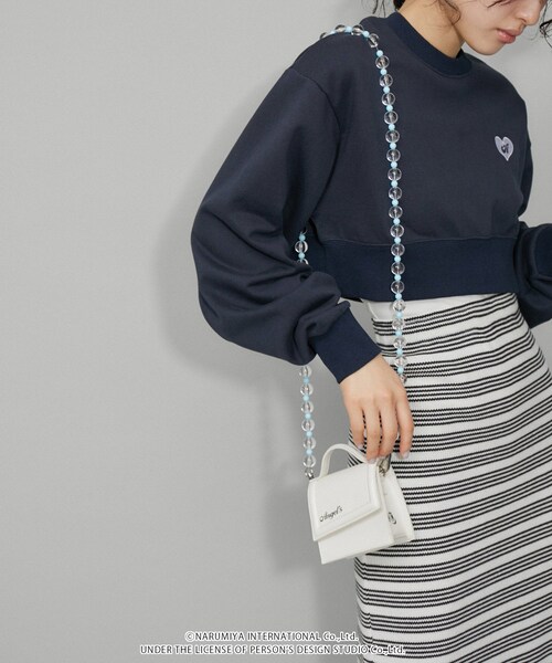 ADAM ET ROPE'(アダムエロペ)の「【ANGEL BLUE×ADAM ET ROPE'】ボールチェーンミニバッグ(ショルダーバッグ・レディース・ホワイト/シルバー・F)」の15枚目の写真