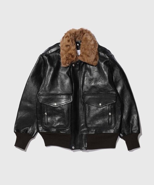 ADAM ET ROPE'（アダムエロペ）の「【SUGARHILL/シュガーヒル】SHRINK LEATHER G-1 JACKET（その他アウター・メンズ・ブラック・2/3）」の3枚目の写真