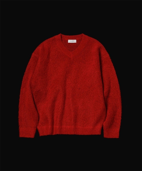 ADAM ET ROPE'（アダムエロペ）の「モヘアミックス オーバーサイズ Vネックニット（ニット/セーター・メンズ・ブラック/キャメル/レッド・L/M）」の11枚目の写真