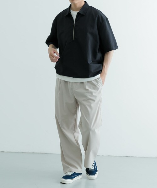 ITEMS URBANRESEARCH（アイテムズ アーバンリサーチ）の「『UVカット』クールタッチナイロン ハーフジップ プルオーバーシャツ（シャツ/ブラウス・メンズ・BLK/OFF/KHK・M/L）」の21枚目の写真