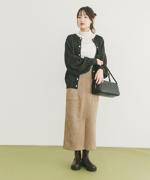 ITEMS URBANRESEARCH（アイテムズ アーバンリサーチ）の「リブタートルネックカットソー（Tシャツ/カットソー・レディース・OFF/BLK/MTD・FREE）」の9枚目の写真