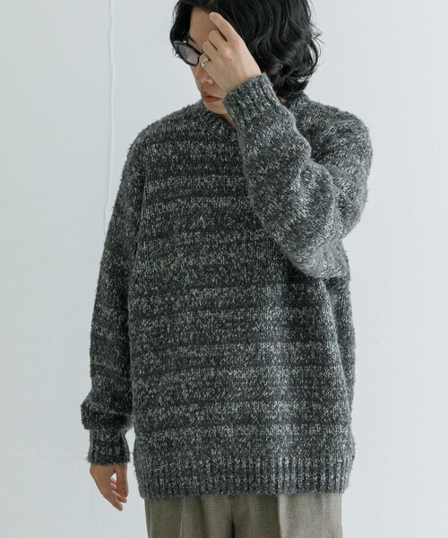 URBAN RESEARCH(アーバンリサーチ)の「URBAN RESEARCH iD ブークレメランジニット(ニット/セーター・メンズ・GRAY/BEIGE・M/L)」の4枚目の写真