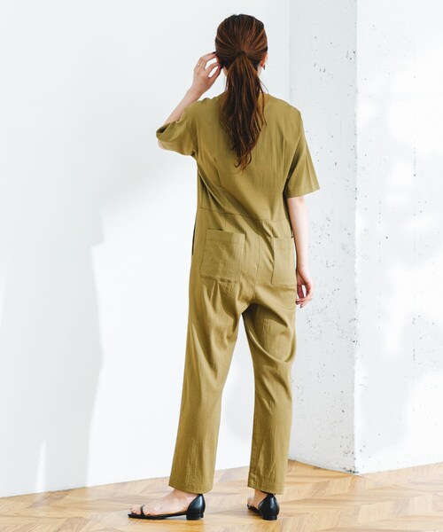 URBAN RESEARCH ROSSO（アーバンリサーチロッソ）の「F by ROSSO　ウエスト切り替えVネックオールインワン（サロペット/オーバーオール・レディース・KHAKI/GRAY・36/38）」の12枚目の写真
