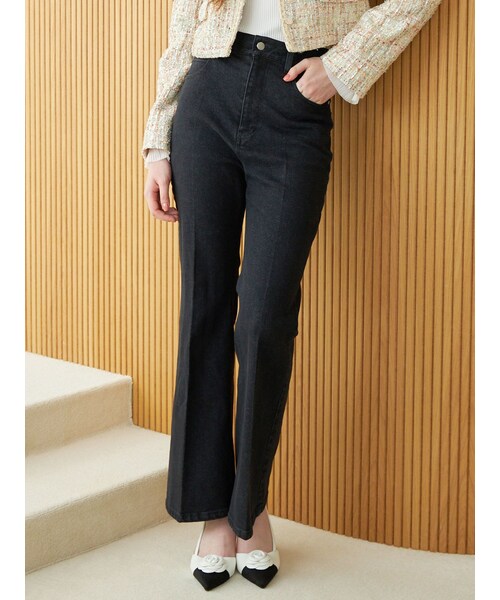 MERCURYDUO（マーキュリーデュオ）の「ブーツカットデニムパンツ（デニムパンツ・レディース・ブラック/ブルー/インディゴ・S/M）」の12枚目の写真