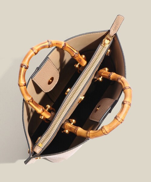 ROPE'（ロペ）の「【E'POR】BAMBOO BAG Mini/超軽量・26SSS新色追加（ハンドバッグ・レディース・ブラック系/オフホワイト/ベージュ系/キミドリ・F）」の18枚目の写真