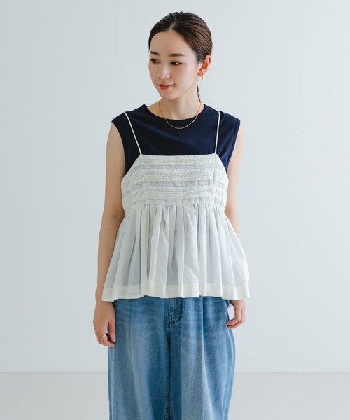 URBAN RESEARCH（アーバンリサーチ）の「レース切り替えキャミブラウス（キャミソール・レディース・BLACK/OFF・FREE）」の8枚目の写真