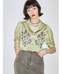 jouetie | エンブロイダリーサテンブラウス(シャツ/ブラウス)