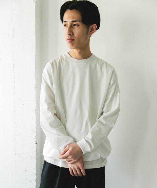 URBAN RESEARCH DOORS（アーバンリサーチドアーズ）の「『吸水速乾/接触冷感/イージーケア』クイックドライ ドロストロングスリーブTシャツ（Tシャツ/カットソー・メンズ・WHITE/GRAY/NVYxGRY/CHARCOAL・M/L）」の10枚目の写真
