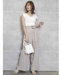 dazzlin | ハイウエストタックワイドパンツ(その他パンツ)