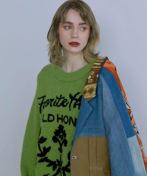 THE GOODLAND MARKET（ザグッドランドマーケット）の「old honey　40°C knit（ニット/セーター・レディース・02brown/01green・FREE）」の2枚目の写真