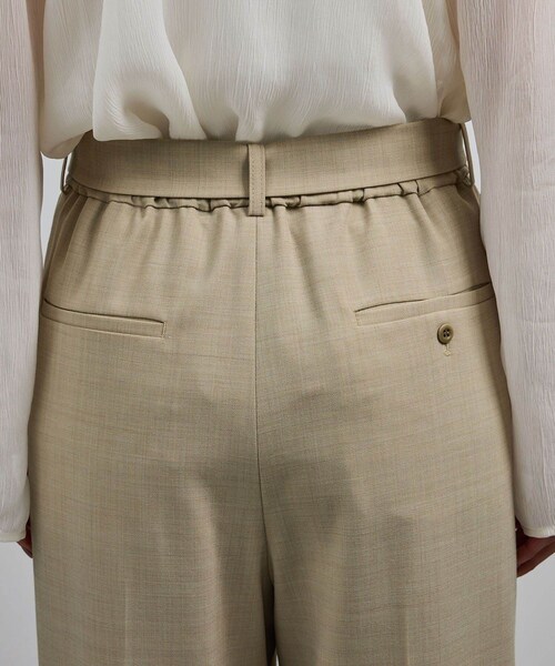 ROPE'(ロペ)の「【洗える】ウール混ツイル ベルト付きツータックワイドパンツ/セットアップ対応【WEB・一部店舗限定】(その他パンツ・レディース・ブラック/ベージュ・36/38)」の22枚目の写真