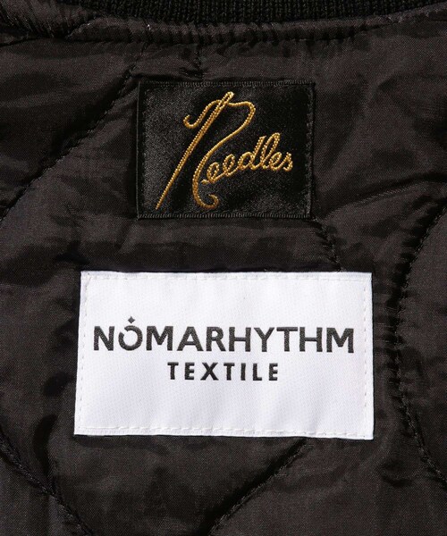ADAM ET ROPE'（アダムエロペ）の「【NOMA RHYTHM TEXTILE/ノーマリズム テキスタイル】Noma x Needles Patch Varsity Jacket（スタジャン・メンズ・ブラック/ブラック系・2/3）」の17枚目の写真