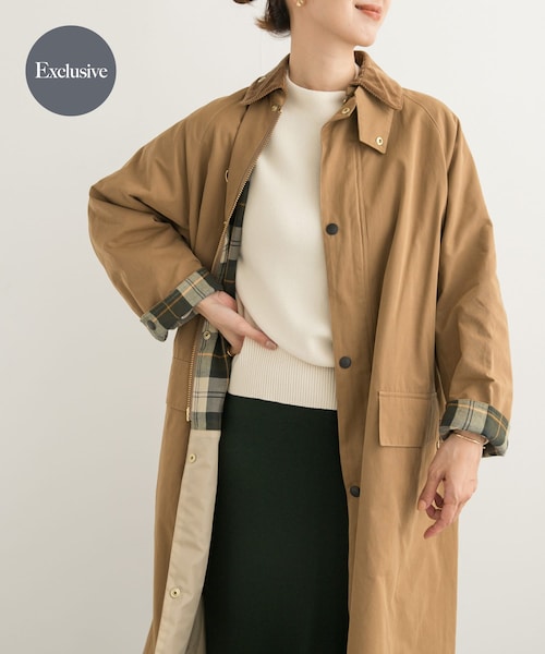 URBAN RESEARCH DOORS（アーバンリサーチドアーズ）の「『別注』Barbour / DOORS　SPEYLONG（ステンカラーコート・レディース・beige/grey・S/M）」の2枚目の写真