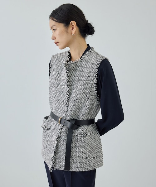 ROPE'(ロペ)の「ミックスツイードジレベスト/26SS(ベスト・レディース・ブラック系/オフホワイト/ネイビー・F)」の22枚目の写真