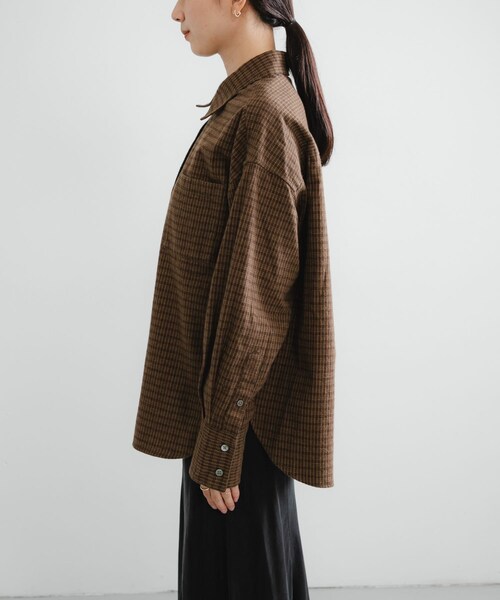 URBAN RESEARCH（アーバンリサーチ）の「ネルチェックコットンシャツ（シャツ/ブラウス・レディース・L.GREEN/BROWN・FREE）」の22枚目の写真