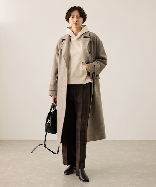 ROPE' PICNIC（ロペピクニック）の「【le coq sportif/ルコックスポルティフ】防風リブニットフーディースウェット/UVカット（パーカー・レディース・ベージュ/グリーン/ネイビー・F）」の5枚目の写真