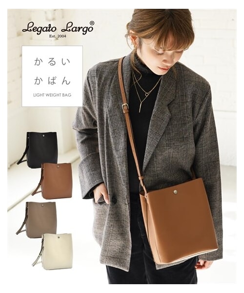 nissen（ニッセン）の「Legato Largo（レガートラルゴ）かるいかばん 縦型ショルダーバッグ（ショルダーバッグ・メンズ・ブラック/キャメル/グレーベージュ/アイボリー・Y）」の2枚目の写真
