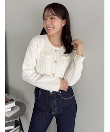 dazzlin | ツイードライクショートニットジャケット(カーディガン/ボレロ)