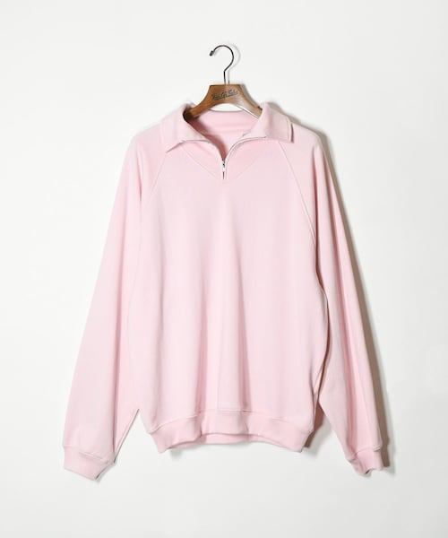 ADAM ET ROPE'（アダムエロペ）の「【KAPTAIN SUNSHINE】Sea Island Cotton Sweat Halfzip Pullover（スウェット・メンズ・グリーン/ピンク・36/38）」の5枚目の写真