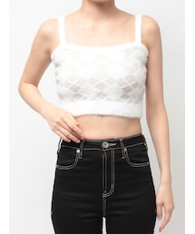 GYDA | Argyll patternミニシャギーニットキャミ(キャミソール)