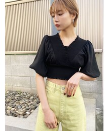 EMODA | シャーリングミニトップ(シャツ/ブラウス)