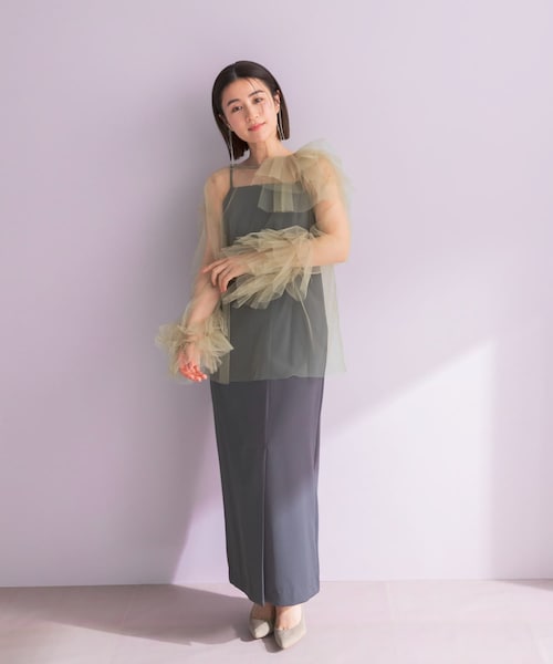 URBAN RESEARCH ROSSO（アーバンリサーチロッソ）の「ANDRESD　BLOOMING TULLE DRESS（ワンピース・レディース・L.BLUE/OLIVE/BLACK・36/38）」の2枚目の写真