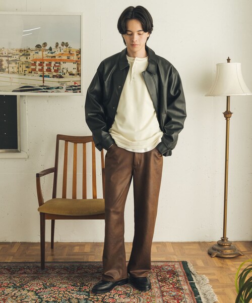 SENSE OF PLACE by URBAN RESEARCH（センスオブプレイスバイアーバンリサーチ）の「フェイクスエードストレートパンツ（その他パンツ・メンズ・BLACK/BROWN・M/L）」の19枚目の写真