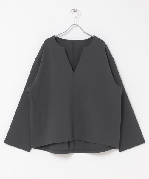 SENSE OF PLACE by URBAN RESEARCH（センスオブプレイスバイアーバンリサーチ）の「スキッパールーズトップ（その他トップス・レディース・IVORY/CAMEL/CHARCOAL・one）」の18枚目の写真