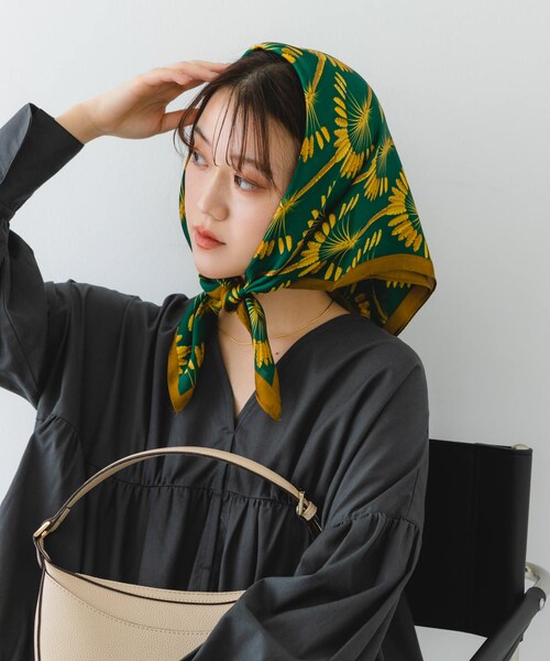 RODE SKO（ロデスコ）の「アソート柄スカーフ（バンダナ/スカーフ・レディース・GREEN/L.BLUE/YELLOW/NAVY・one/One）」の4枚目の写真
