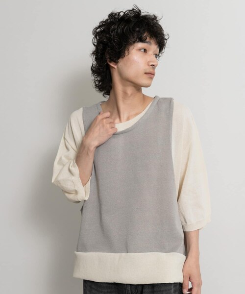 THE GOODLAND MARKET（ザグッドランドマーケット）の「master key　ORIGAMI（ニット/セーター・メンズ・WHTxGRY/BEGxGRN/BLK/NVY・FREE）」の6枚目の写真