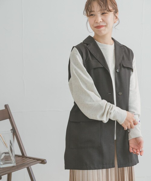 ITEMS URBANRESEARCH（アイテムズ アーバンリサーチ）の「ミリタリーベスト（ベスト・レディース・GRN/BEG/BLK・FREE）」の8枚目の写真