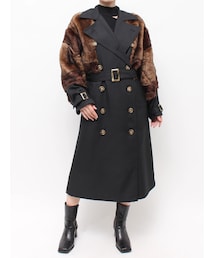 MURUA（ムルーア）の「【20th Anniversary Iconic Items】ロングダブルトレンチコート（トレンチコート）」