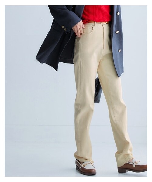 nissen（ニッセン）の「ストレッチゆるリラックスカラーデニムパンツ（ゆったりヒップ）（股下69cm）＜大きいサイズ有＞（パンツ・レディース・ソフトカーキ/バニラソフト/セサミグレー/ハニーマスタード/ソフトピンク/ラベンダー・L/LL/3L/4L/5L/6L/8L/10L/M/S）」の9枚目の写真