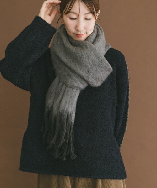 ITEMS URBANRESEARCH（アイテムズ アーバンリサーチ）の「ソフトブークレストール（マフラー・レディース・GRY/BRN/MNT・-）」の9枚目の写真