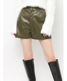 EVRIS | フェイクレザーハイウエストショートパンツ(その他パンツ)