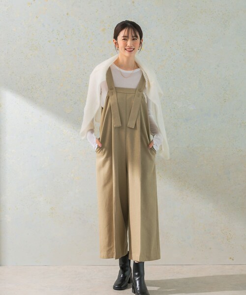 URBAN RESEARCH ROSSO（アーバンリサーチロッソ）の「2WAYワイドオールインワン（サロペット/オーバーオール・レディース・beige/gray・36/38）」の13枚目の写真