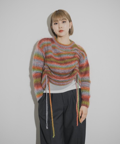 THE GOODLAND MARKET（ザグッドランドマーケット）の「cwtch　PSYCHEDELIC KNIT TOPS（ニット/セーター・レディース・NAVY/YELLOW・Free）」の19枚目の写真