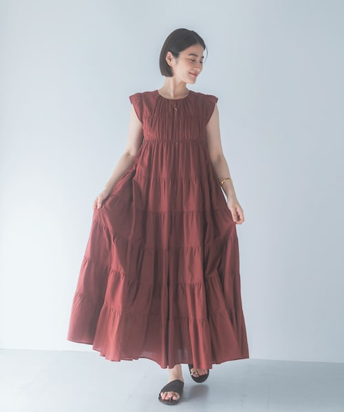 URBAN RESEARCH ROSSO（アーバンリサーチロッソ）の「インドコットンティアードワンピース（ワンピース・レディース・BLUE/BROWN/BLACK・Free）」の2枚目の写真