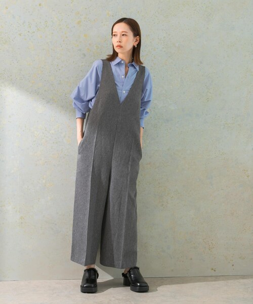 URBAN RESEARCH ROSSO（アーバンリサーチロッソ）の「2WAYワイドオールインワン（サロペット/オーバーオール・レディース・beige/gray・36/38）」の5枚目の写真