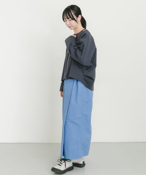 EKAL(エカル)の「シルケットコットンロングスリーブTシャツ(Tシャツ/カットソー・レディース・オフ/ネイビー・One)」の21枚目の写真