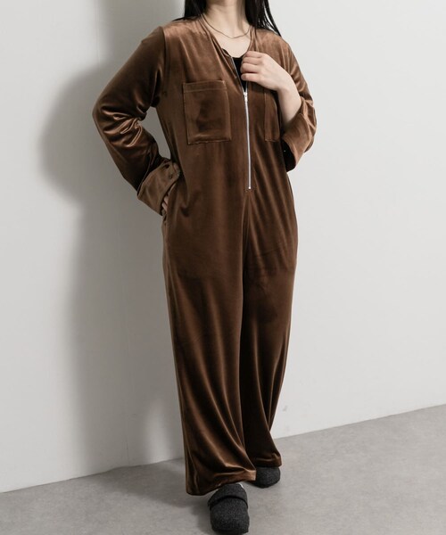 THE GOODLAND MARKET（ザグッドランドマーケット）の「&her　Velor All in one（サロペット/オーバーオール・レディース・BLACK/BROWN・36/38）」の17枚目の写真