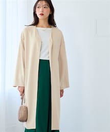 nissen | ＜大きいサイズ＞なめらかポンチトッパーゆるシルエットコート(ジャケット/アウター)