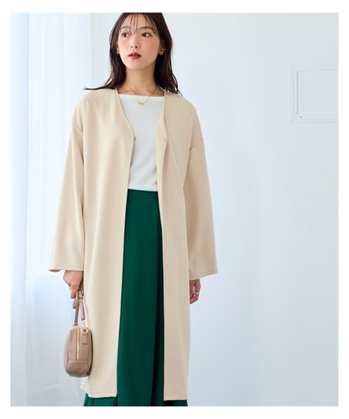 nissen（ニッセン）の「＜大きいサイズ＞なめらかポンチトッパーゆるシルエットコート（ジャケット/アウター・レディース・グレージュ/黒・L/LL/3L/4L/5L/6L/8L/10L）」の20枚目の写真